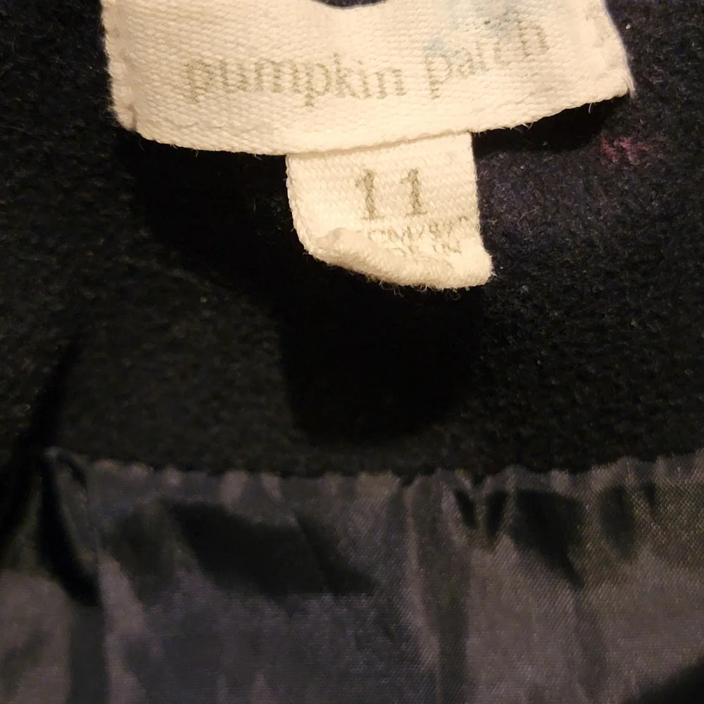 Girl's Pea Coat Pumpkin Patch NAVY Blue Hooded Pea Coat Size 11